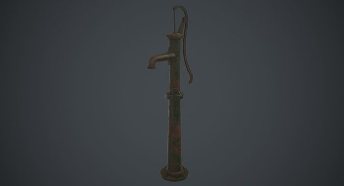Hand Pump 1B Low-poly 3D model