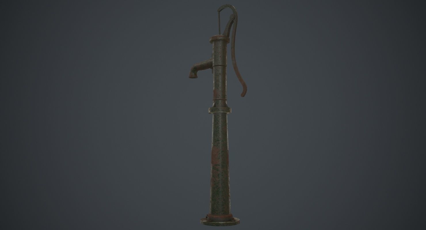 Hand Pump 1B Low-poly 3D model_3
