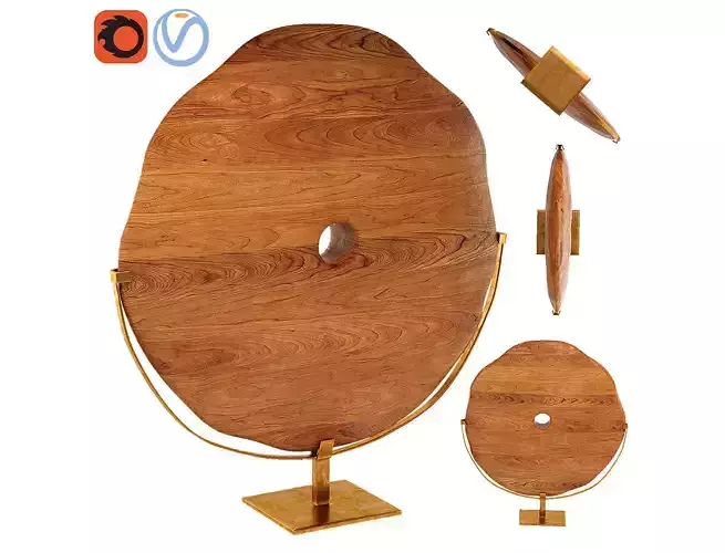 Rosewood Tuckerobbins Decoration Set Wood metal Low-poly 3D model