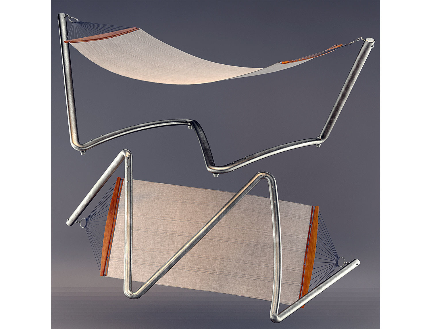 Air lounge Hammock Tucci Low-poly 3D model_1