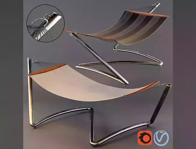 Air lounge Hammock Tucci Low-poly 3D model