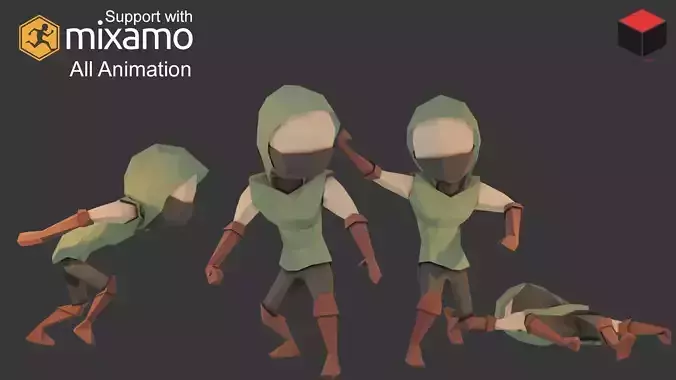 Assassin Character Low-poly 3D model