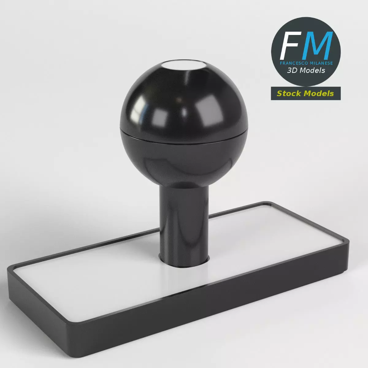 Traditional rubber stamp 3D model_0