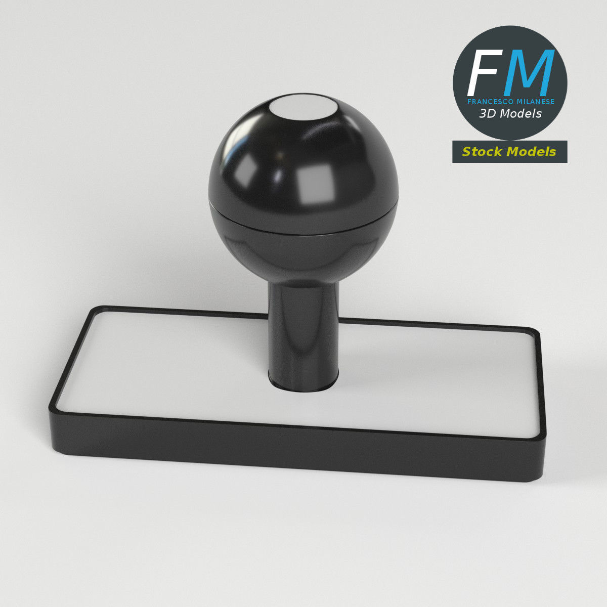 Traditional rubber stamp 3D model_2