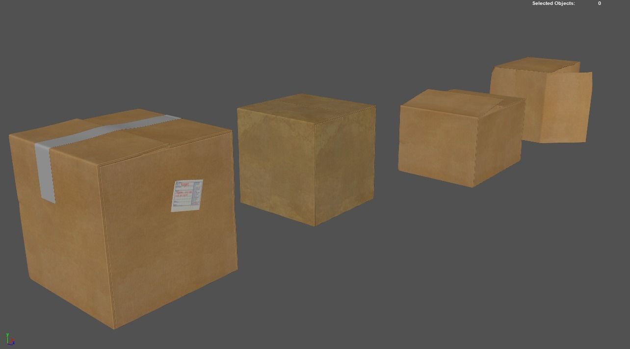 card-boxes cardboard box with tape Free 3D model_2