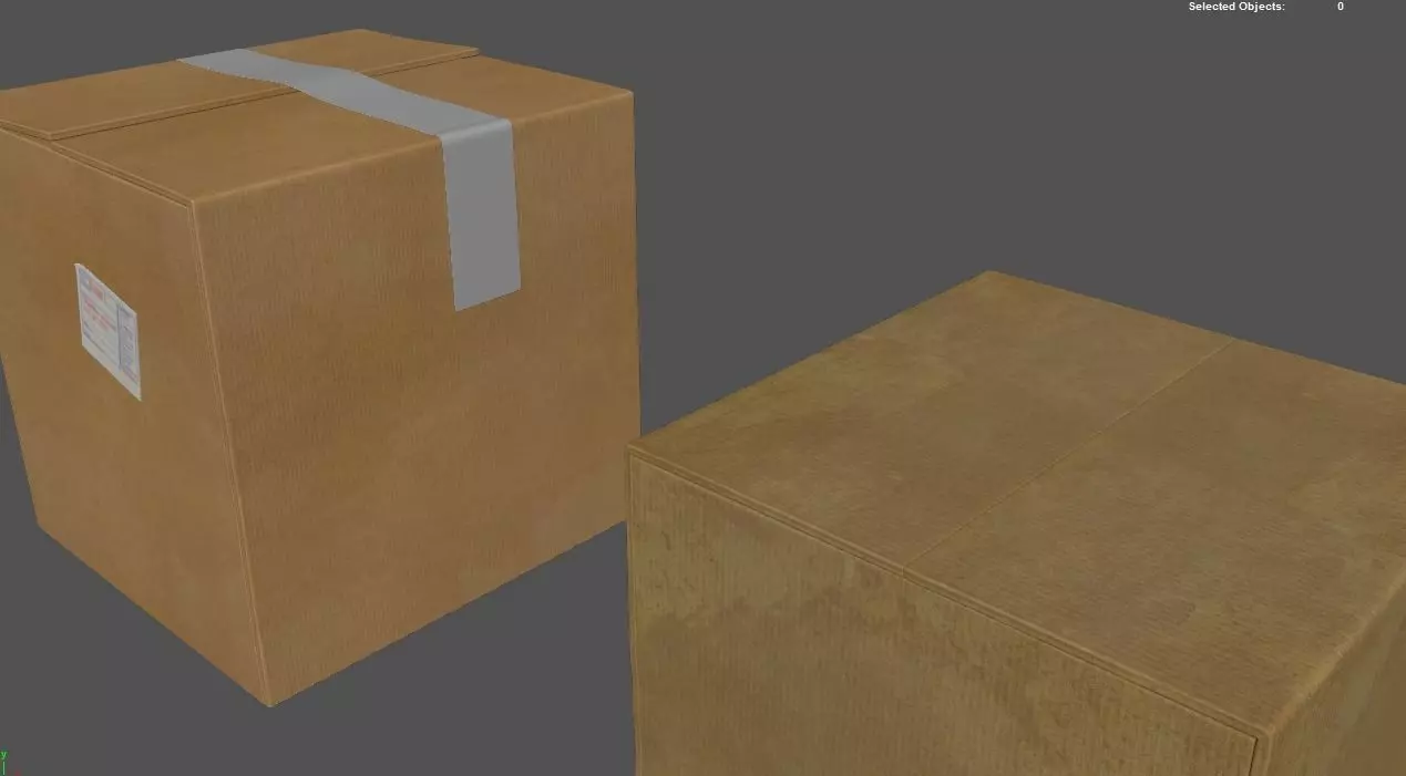 card-boxes cardboard box with tape Free 3D model_0