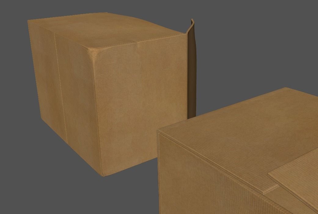 card-boxes cardboard box with tape Free 3D model_1