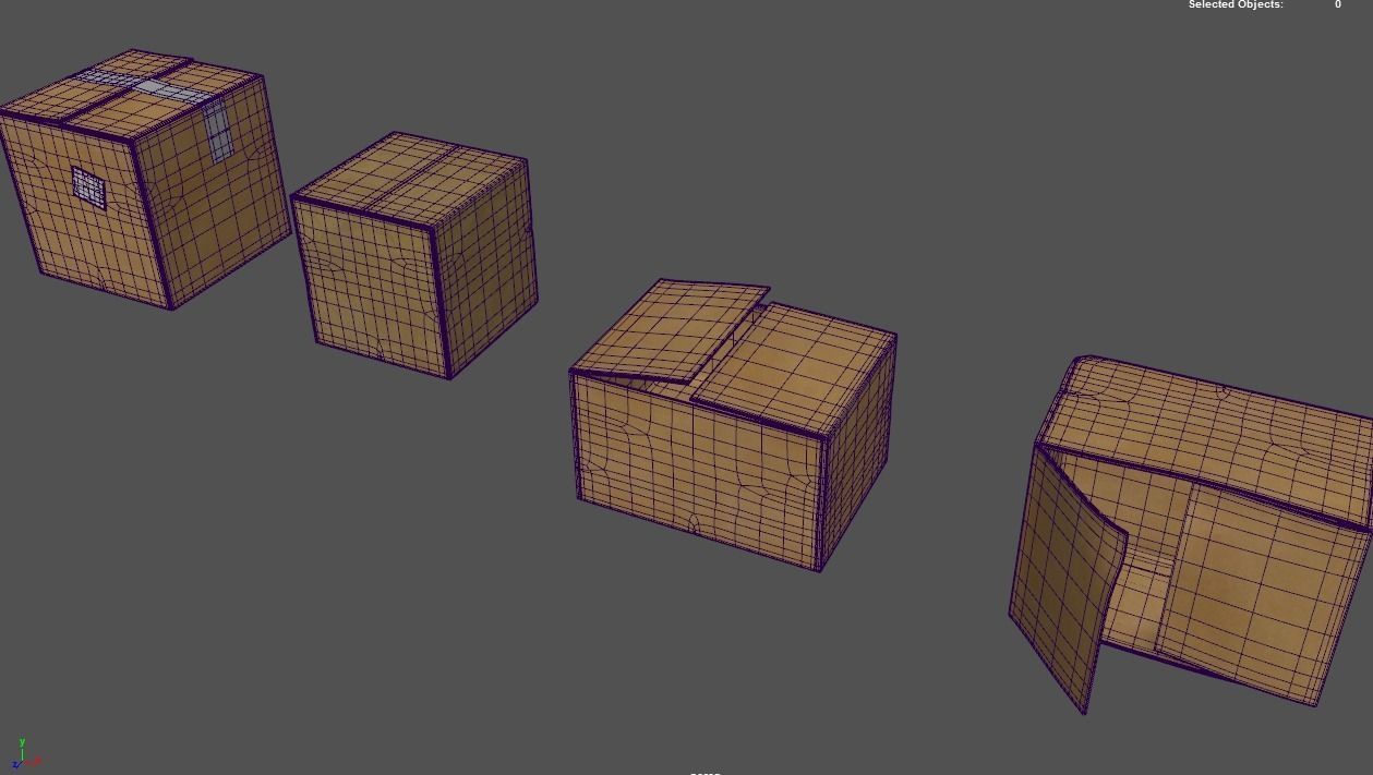 card-boxes cardboard box with tape Free 3D model_3