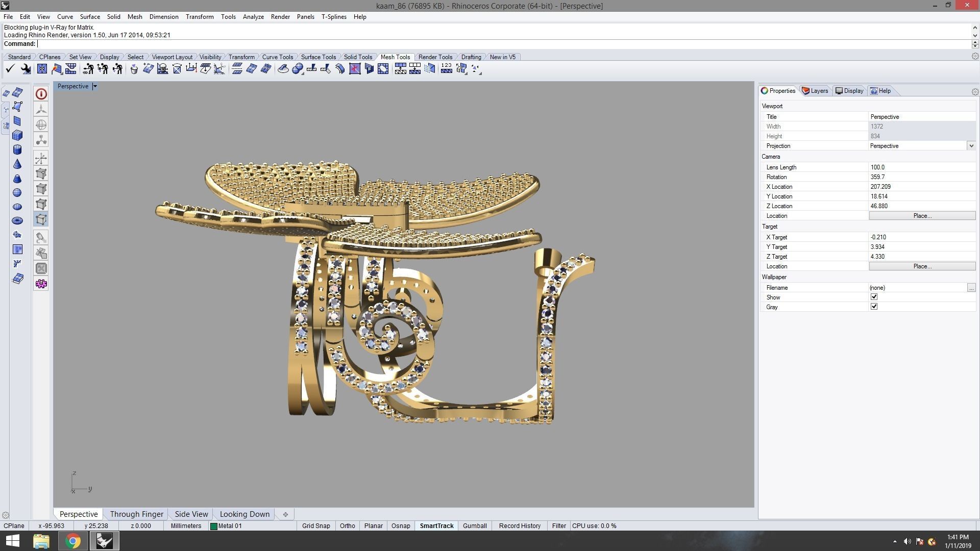 Moving Butterfly Ring 3D print model_2