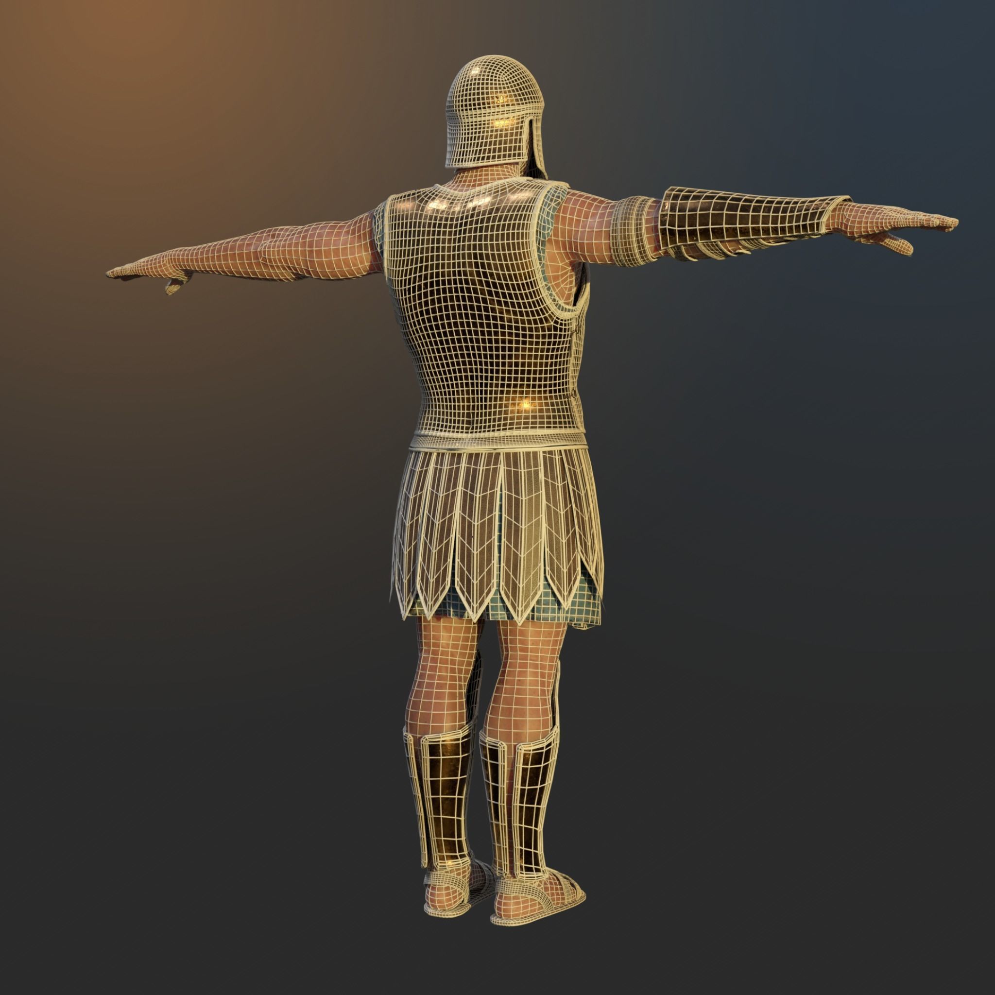 Ancient Greek Hoplite Warrior 3D model_4
