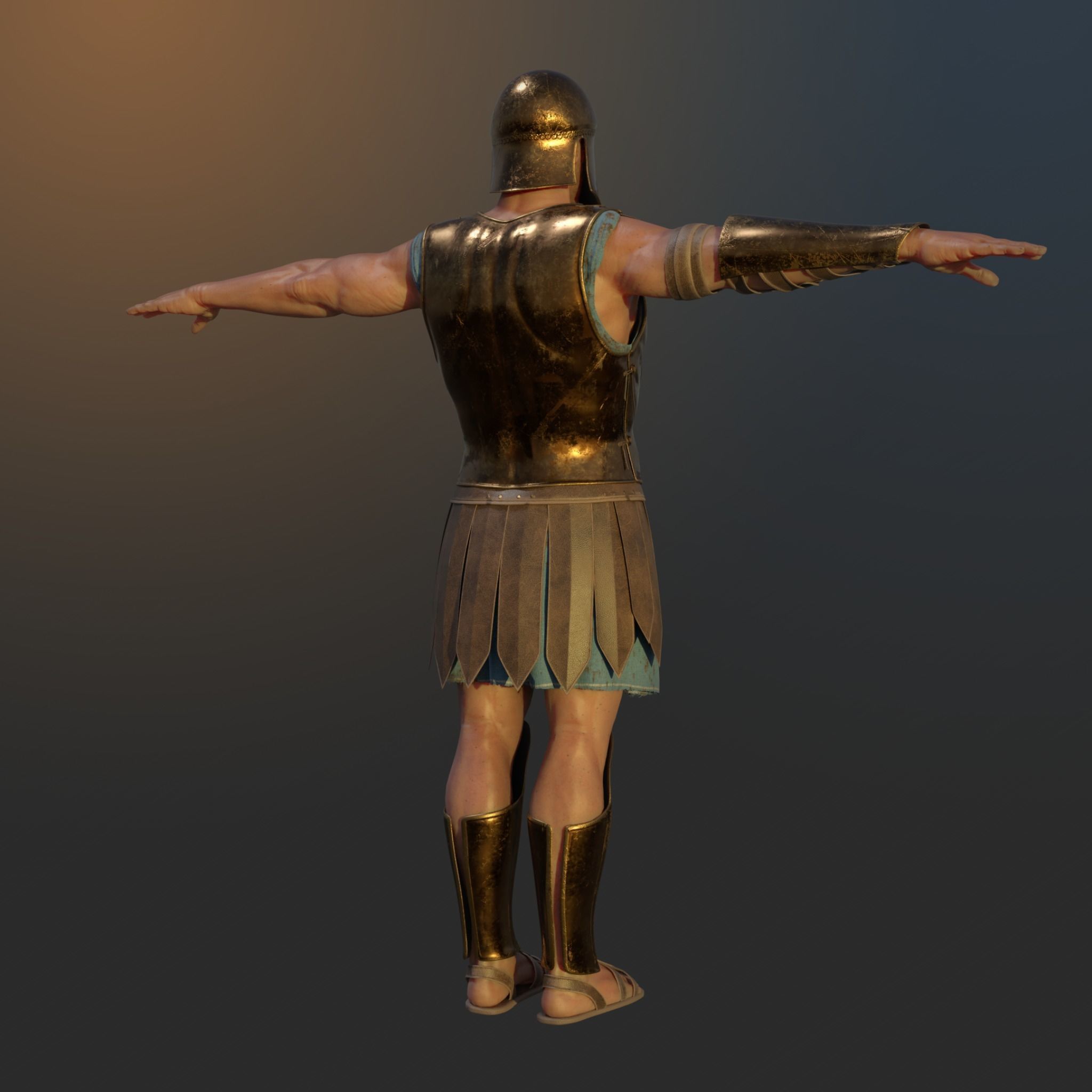 Ancient Greek Hoplite Warrior 3D model_2