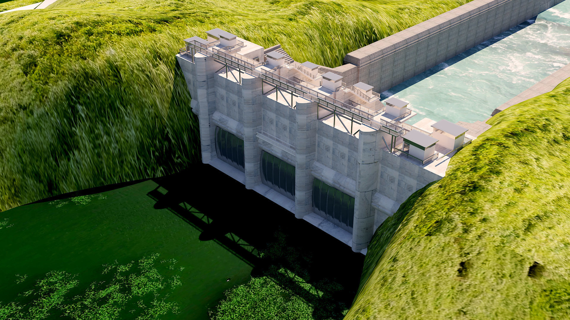 Dam 3d model hydroelectric 3D model_2