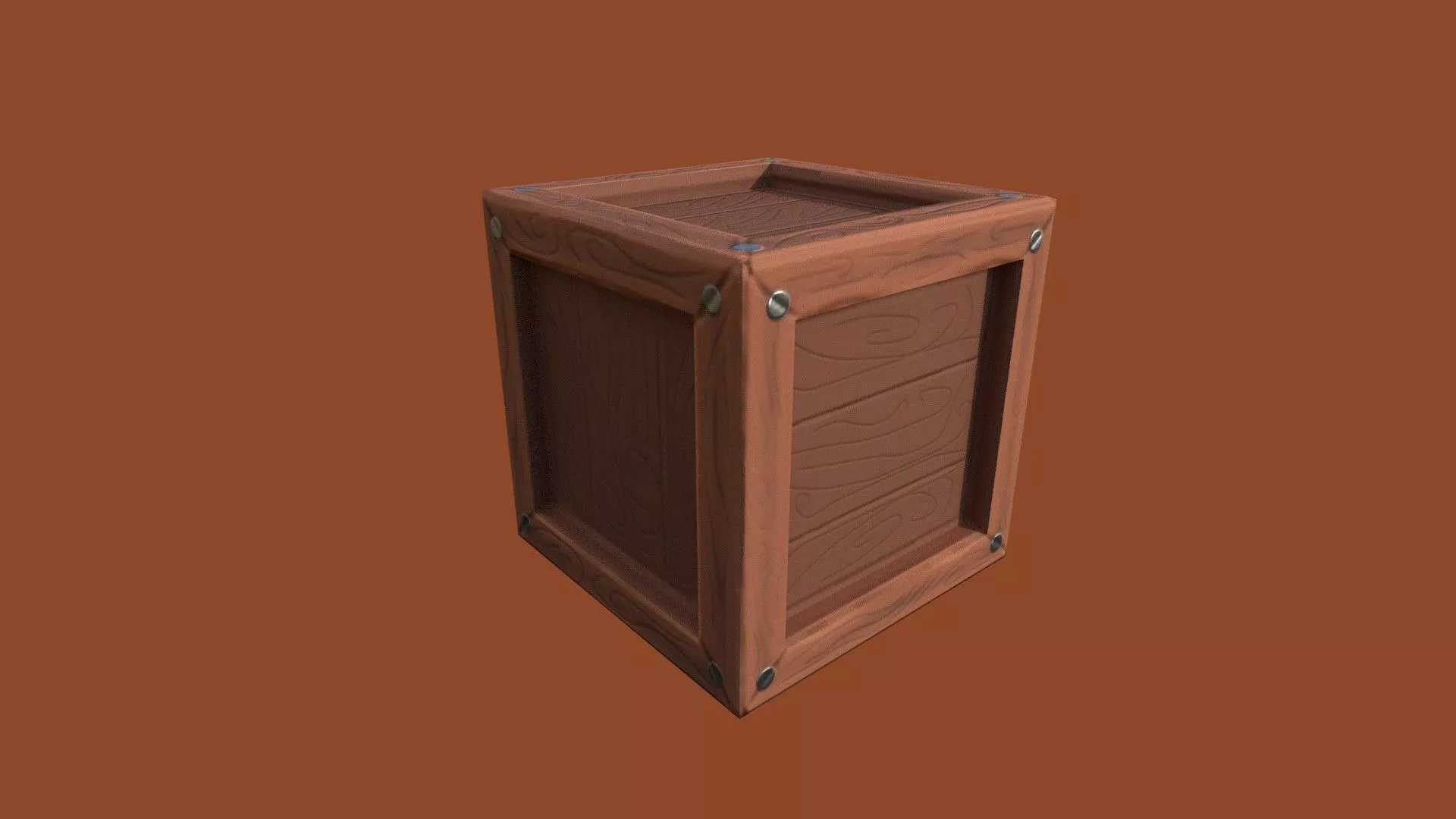 GameReady Stylized Wooden Crate Free low-poly 3D model