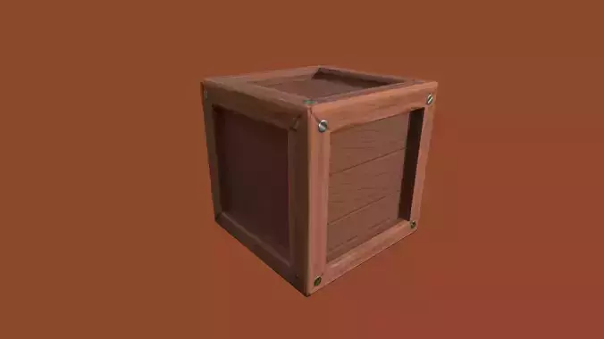 GameReady Stylized Wooden Crate Free low-poly 3D model