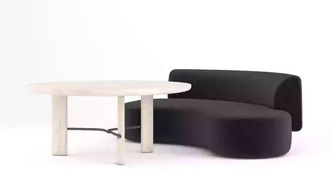 Christophe Delcourt Lek sofa with Hub and Ope table 