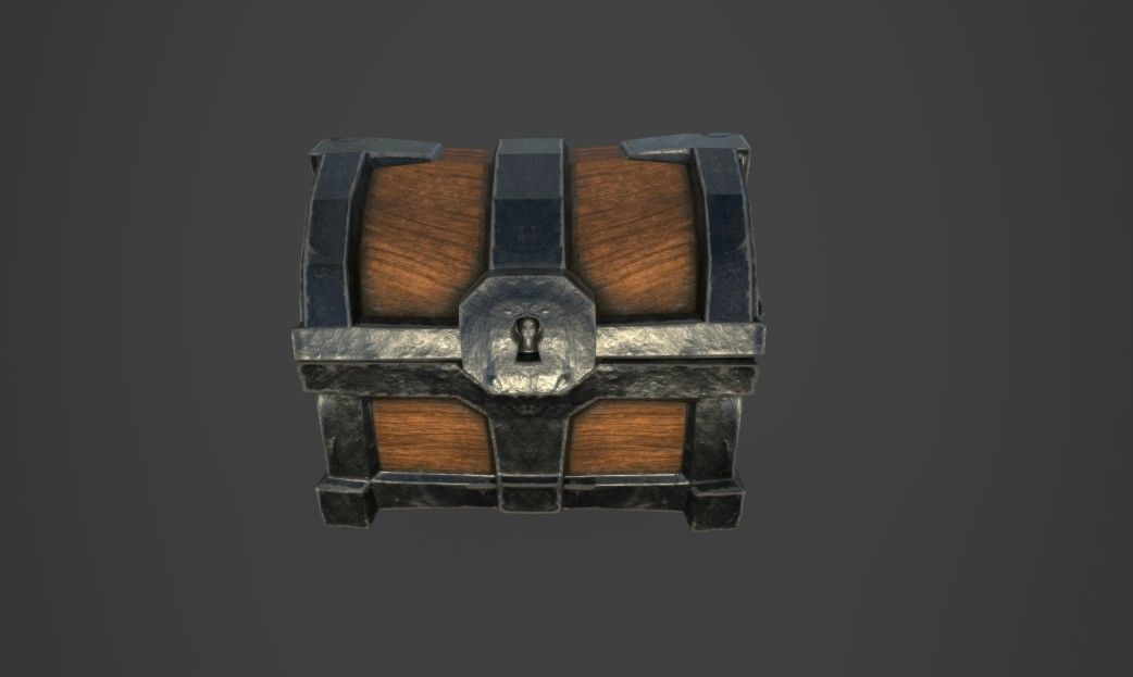 Chest of treasures Low-poly 3D model_6