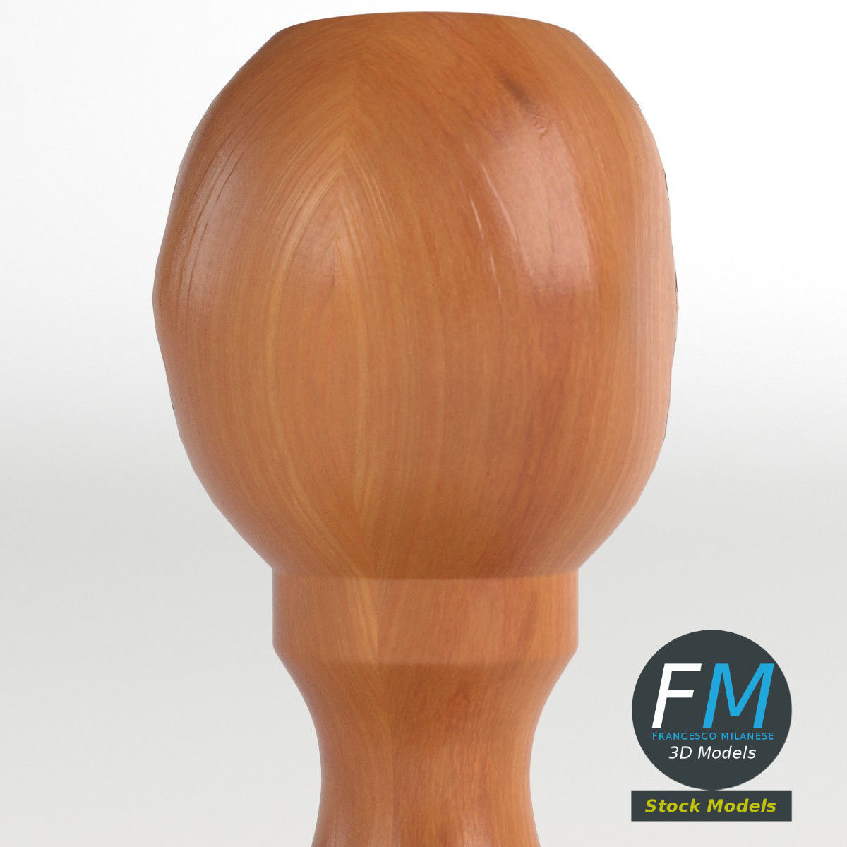 Wooden rubber stamp 3D model_3