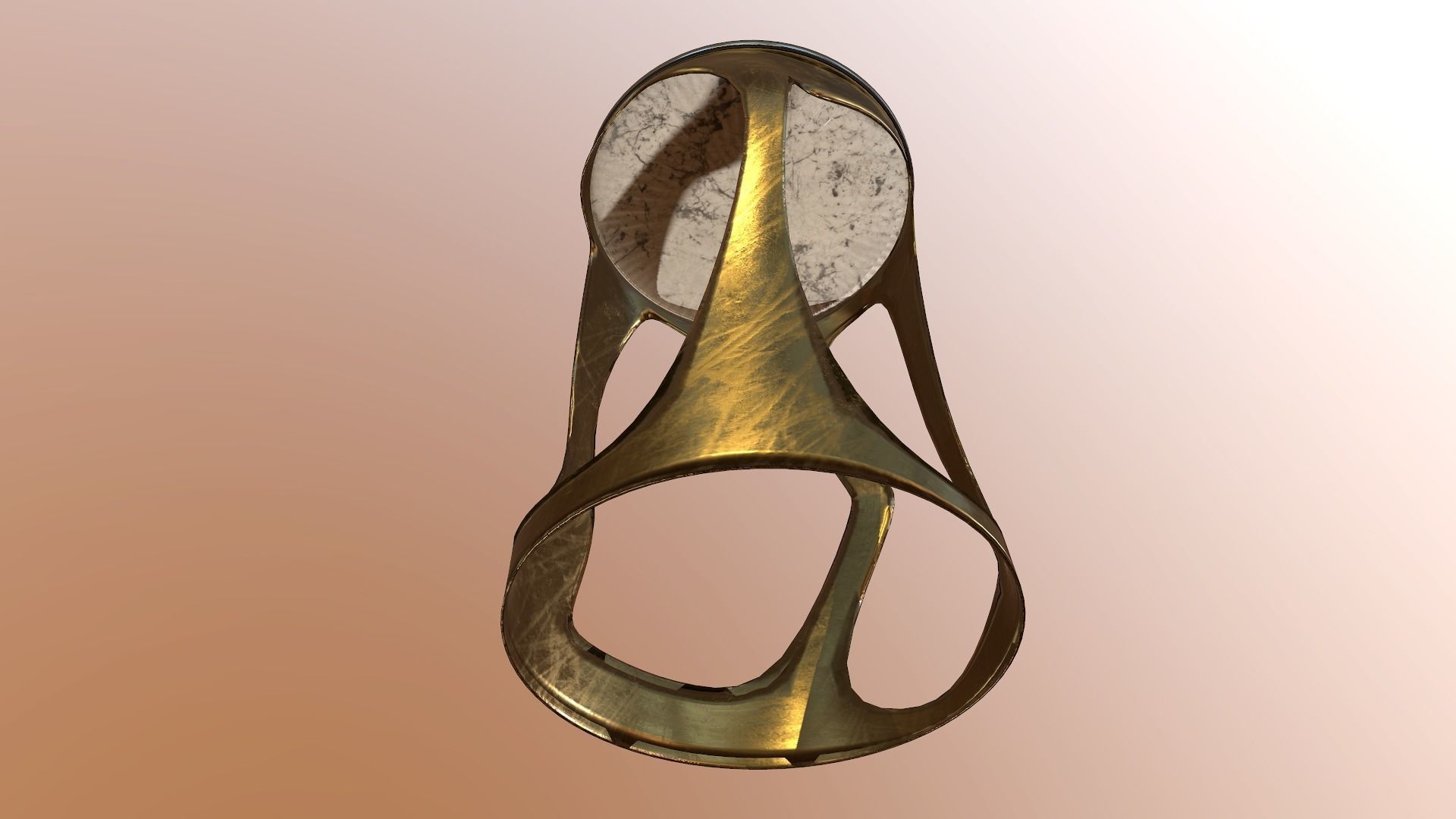 Gold bar stool low-poly 3D model Low-poly 3D model_6