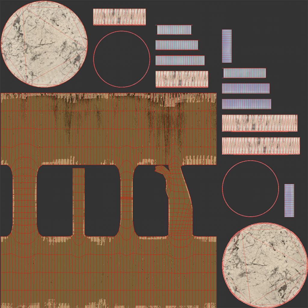 Gold bar stool low-poly 3D model Low-poly 3D model_8