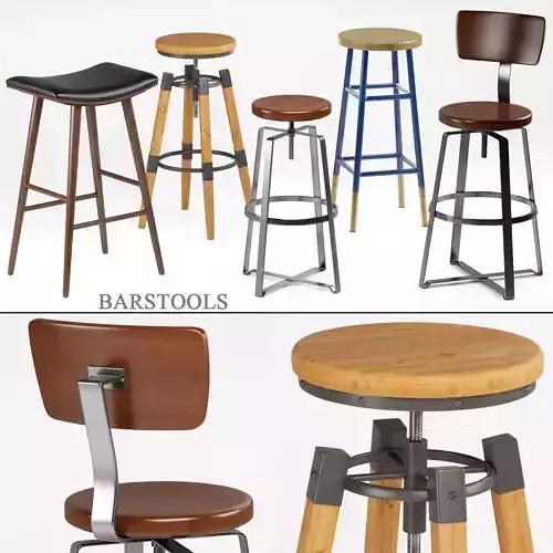 West Elm barstools 3D model
