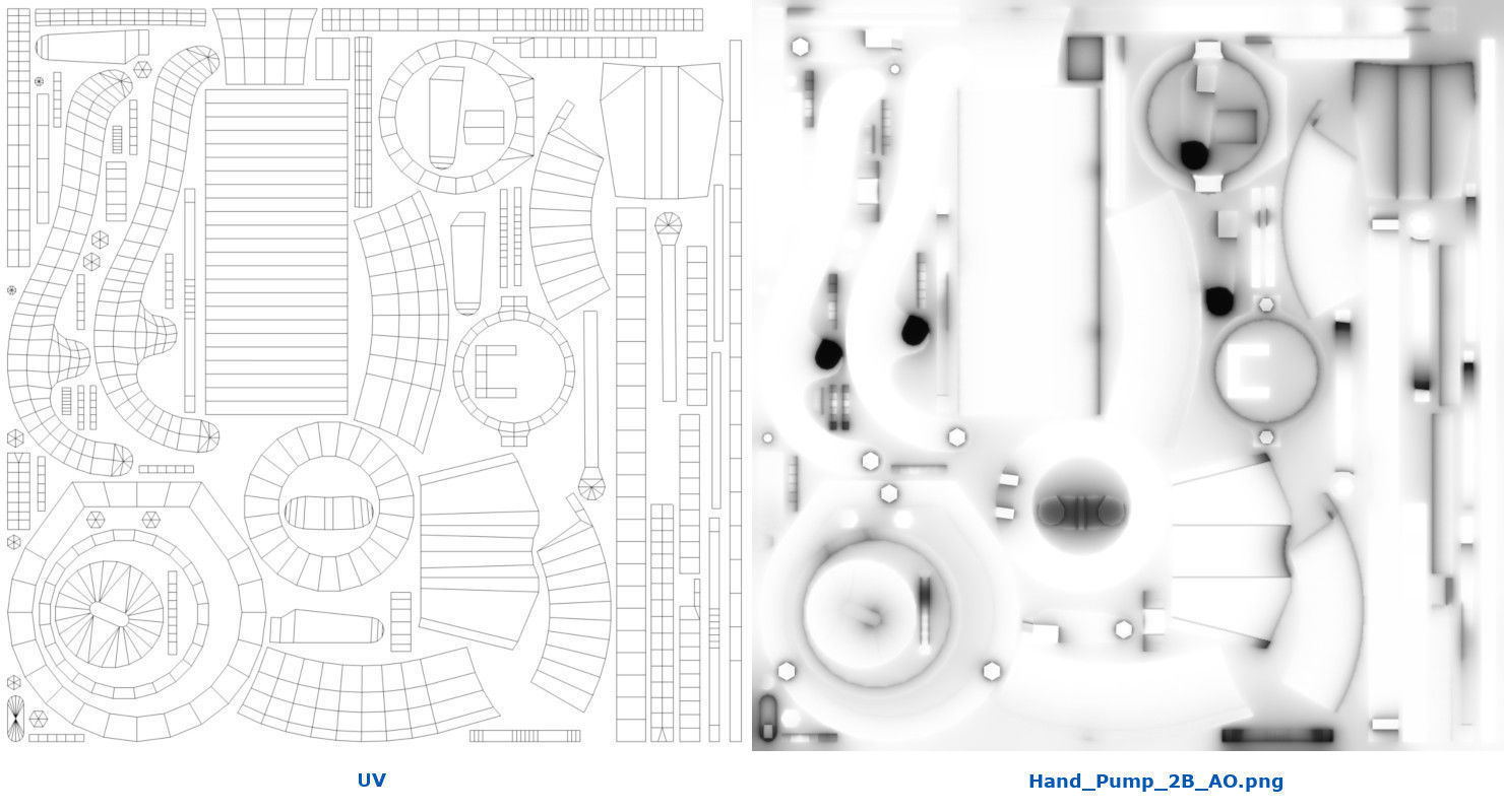 Hand Pump 2B Low-poly 3D model_8