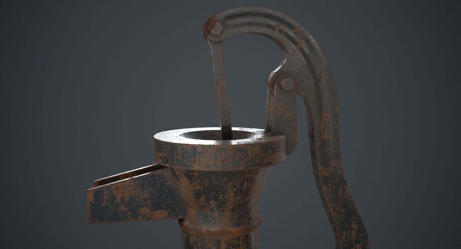 Hand Pump 2B Low-poly 3D model_5