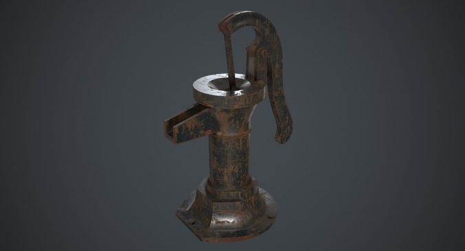 Hand Pump 2B Low-poly 3D model