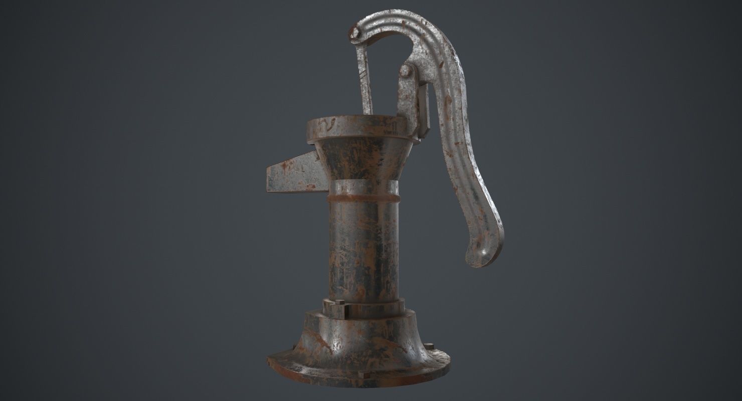 Hand Pump 2B Low-poly 3D model_3
