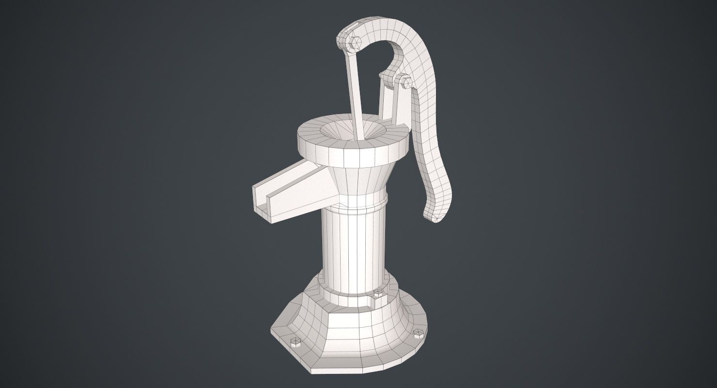 Hand Pump 2B Low-poly 3D model_6