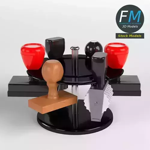 Rubber stamp rack 3D model