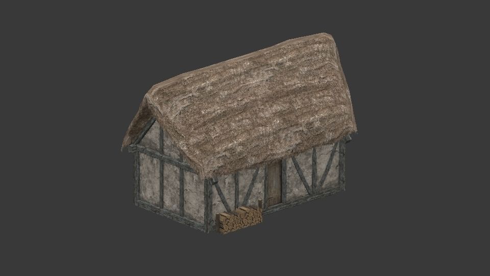 Chopped wood Low-poly 3D model_16