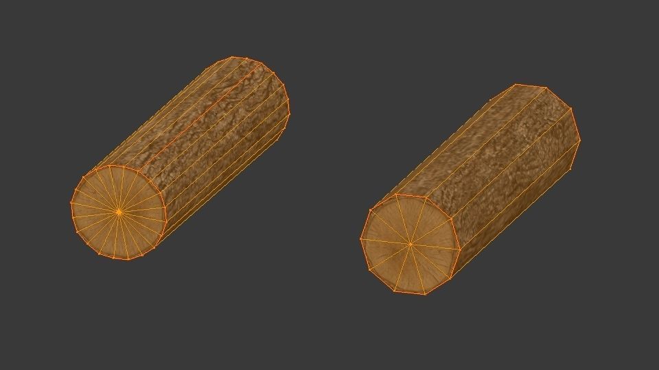 Chopped wood Low-poly 3D model_9