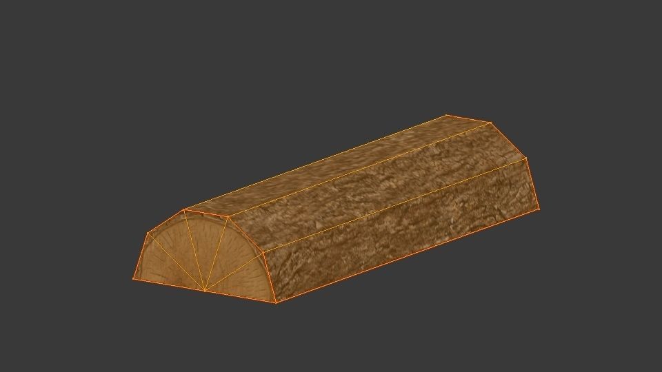 Chopped wood Low-poly 3D model_5