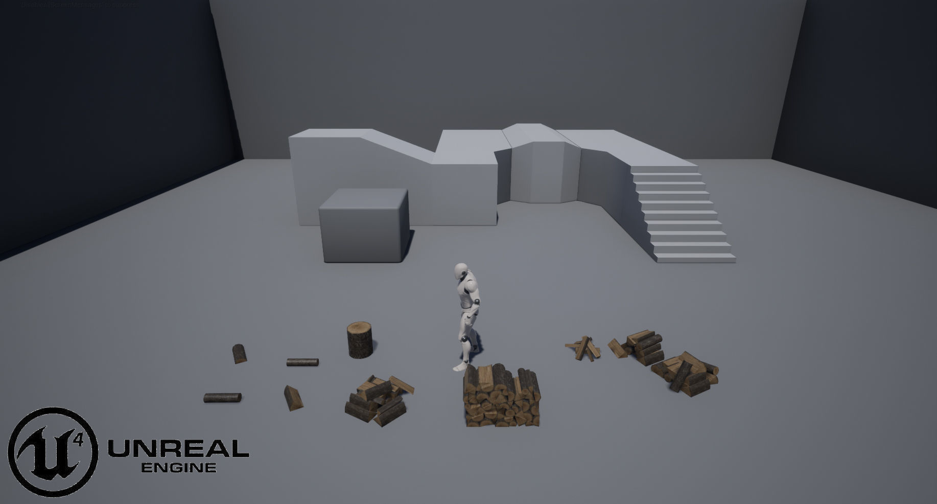 Chopped wood Low-poly 3D model_18