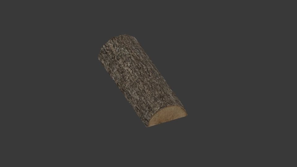 Chopped wood Low-poly 3D model_4