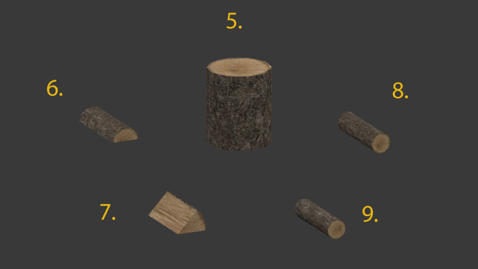 Chopped wood Low-poly 3D model_3