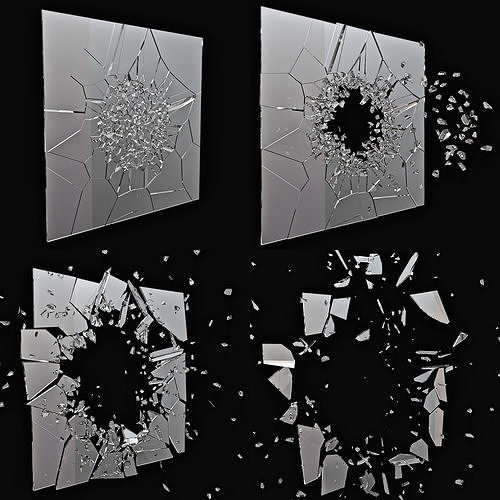 Glass Crash Animation 2 3D model