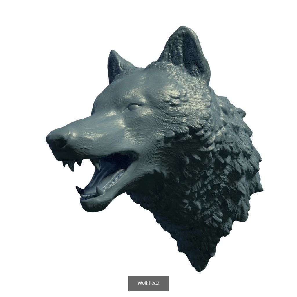 Wolf figures and heads 3D Model Collection_3