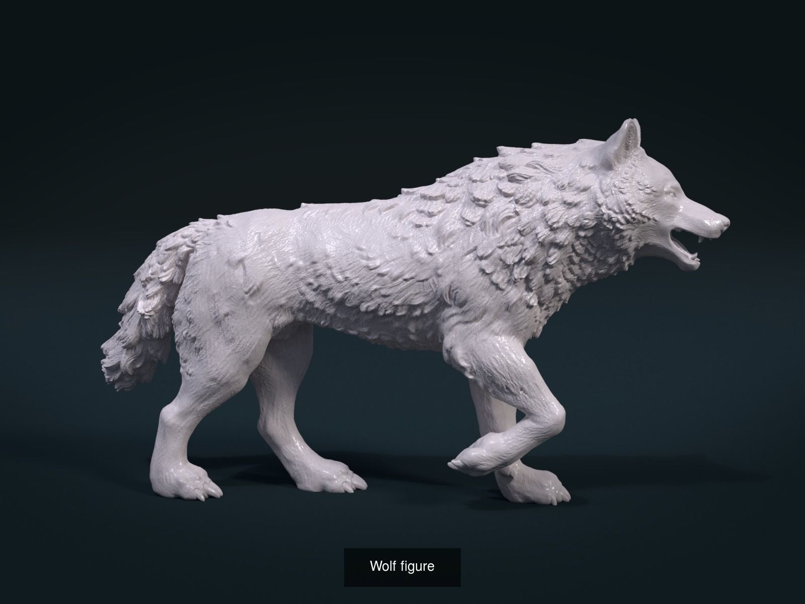 Wolf figures and heads 3D Model Collection_6