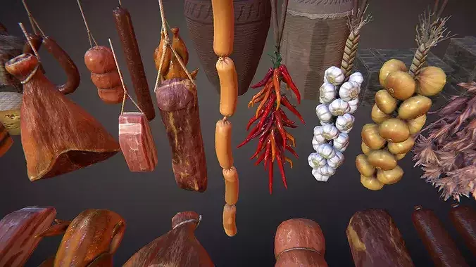 Food storeroom Low-poly 3D model 7