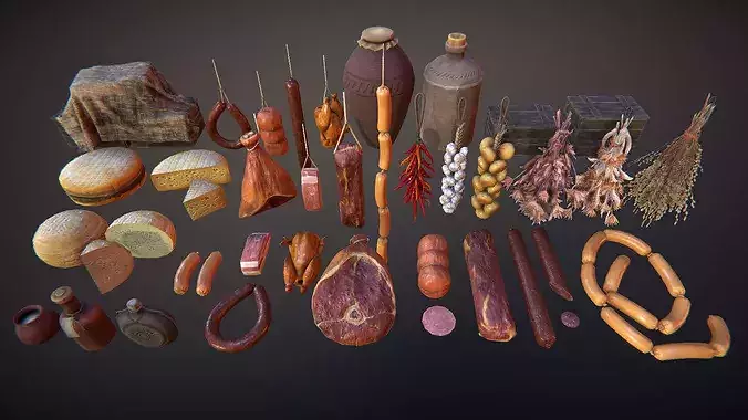 Food storeroom Low-poly 3D model 5