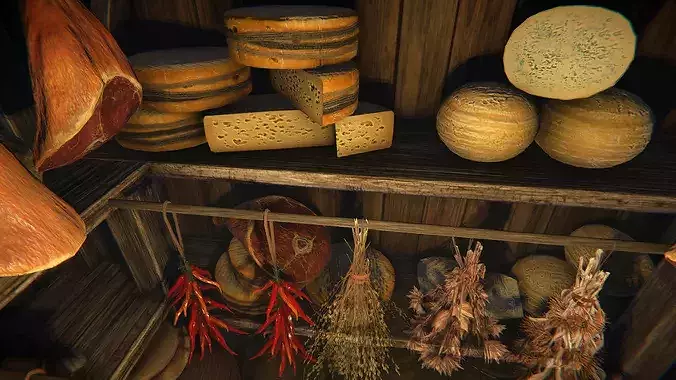 Food storeroom Low-poly 3D model 3