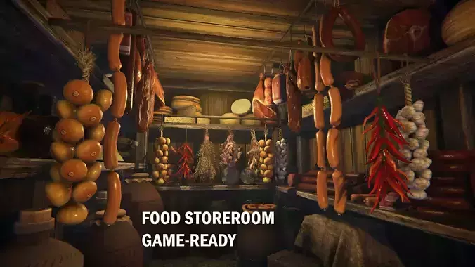 Food storeroom Low-poly 3D model