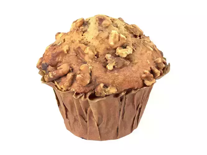 Photorealistic Banana Walnut Muffin 3D Scan 1 3D model