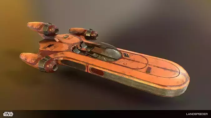 Star Wars - X-34 Landspeeder Low-poly 3D model