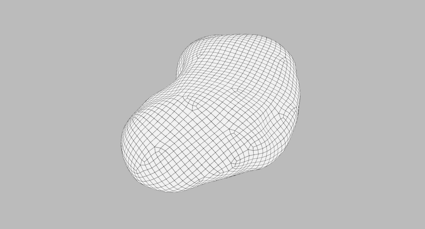 Flat Limestone Pebble 3D model_9