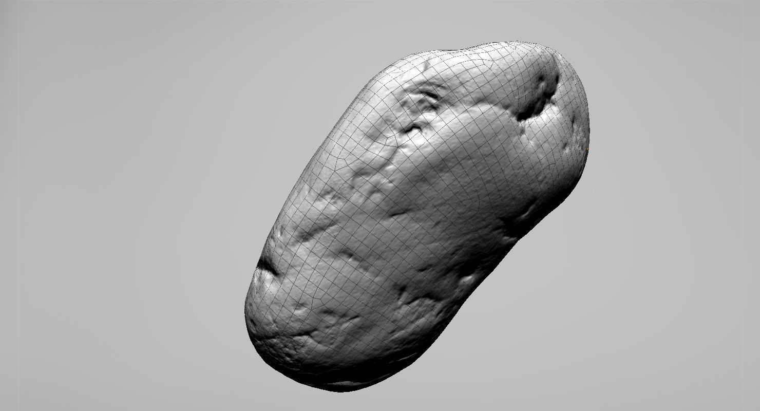 Flat Limestone Pebble 3D model_17