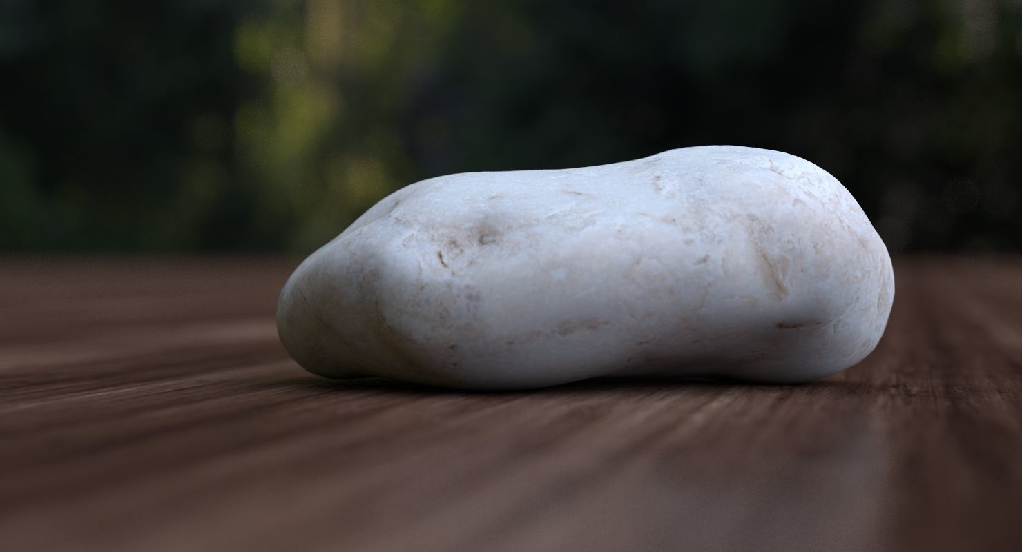 Flat Limestone Pebble 3D model_21