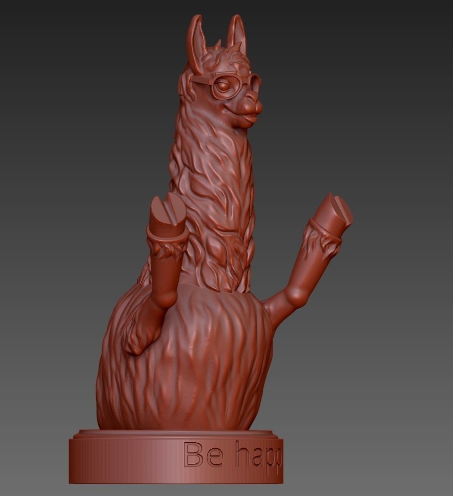 Funny Llama 3D print model_2