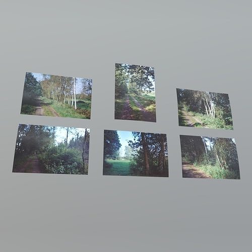 Photos group of pictures on wall Low-poly 3D model
